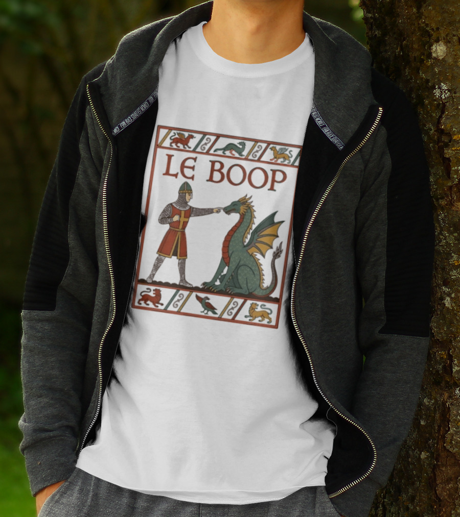 Le Boop Dragon And Knight Nostalgia Fantasy T-Shirt