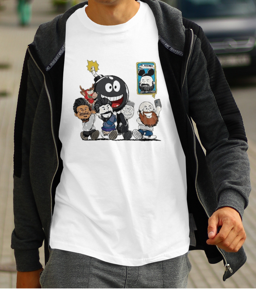 We Bought A Bomb Cartoon Characters With Deer And Giant Bomb T-Shirt