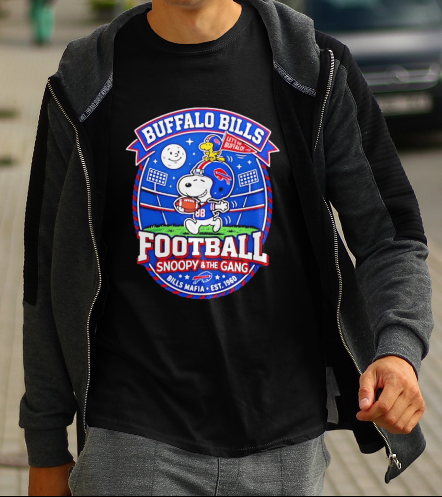 Buffalo Bills Football Snoopy & The Gang Bills Mafia Est 1960 Let's Go Buffalo T-Shirt