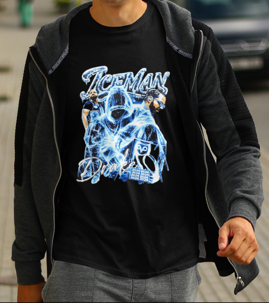 Drake Iceman 2026 Halloween Blue Neon T-Shirt