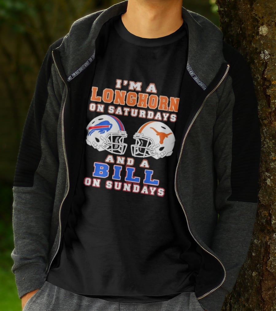 I'm A Longhorn On Saturdays And A Bill On Sundays Football Helmets T-Shirt
