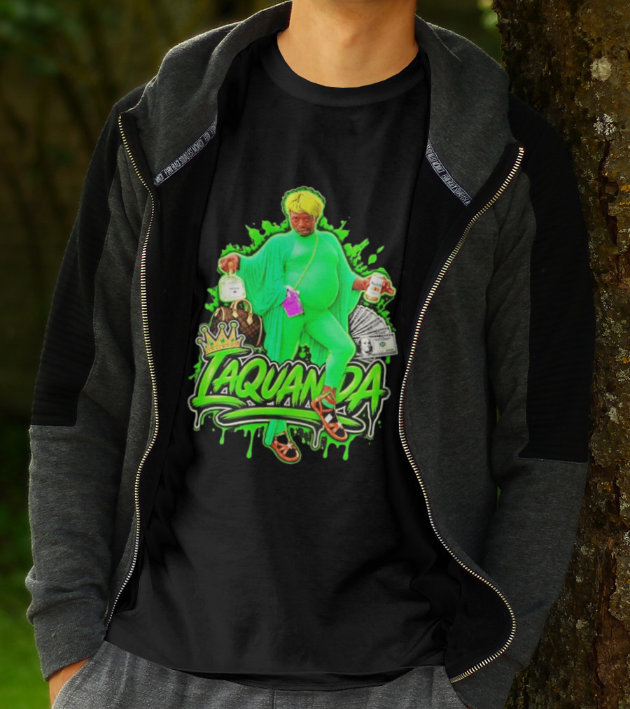Laquanda Crown Cash And Drink Camo Green Style Badass T-Shirt