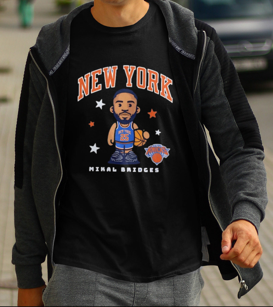 New York Knicks Mikal Bridges Basketball 25 T-Shirt