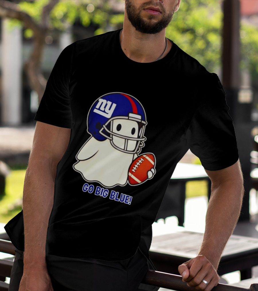 New York Giants Ghost Go Big Blue Halloween 2026 Football T-Shirt
