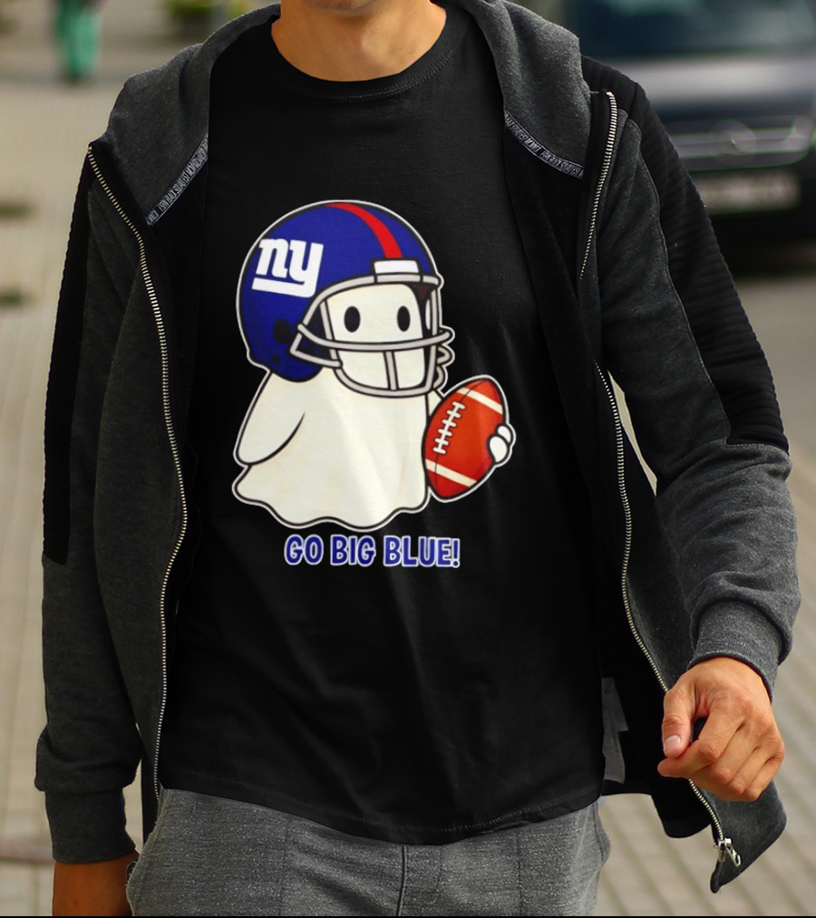 New York Giants Ghost Go Big Blue Halloween 2026 Football T-Shirt