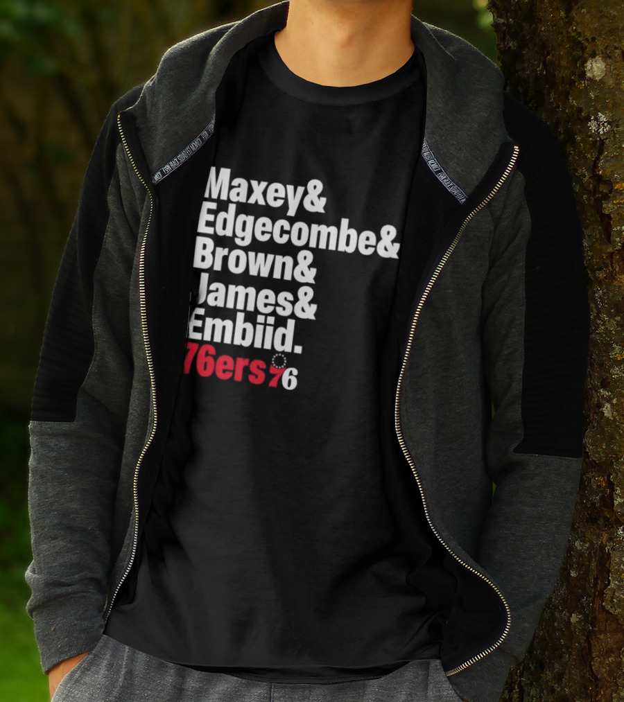 Philadelphia 76ers 2026 Maxey Edgecombe Brown James Embiid Lineup 76ers T-Shirt
