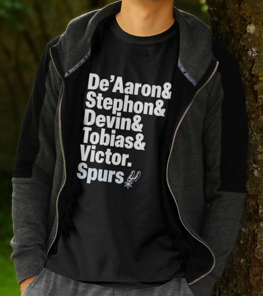 San Antonio Spurs De'Aaron Stephon Devin Tobias Victor Lineup 2026 T-Shirt