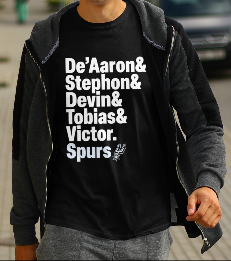 San Antonio Spurs De'Aaron Stephon Devin Tobias Victor Lineup 2026 T-Shirt