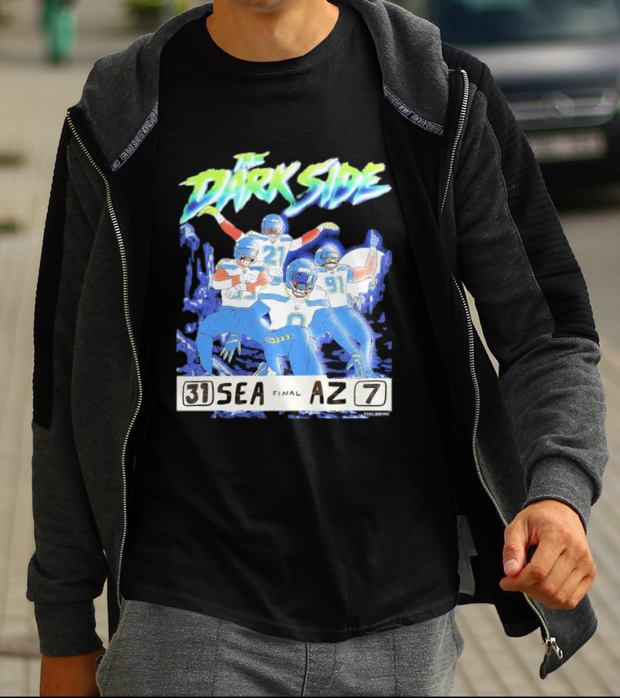 The Dark Side Seattle 31 Arizona 7 Final Score Players Celebration T-Shirt