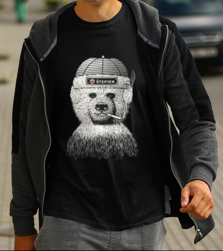 The Stepien Bear Wear Hat Smoking Cigarette T-Shirt