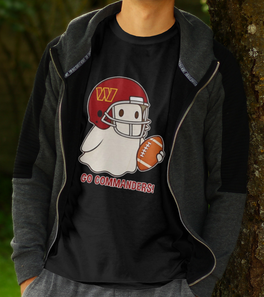 Washington Commanders Halloween Ghost Football Go Commanders 2026 T-Shirt