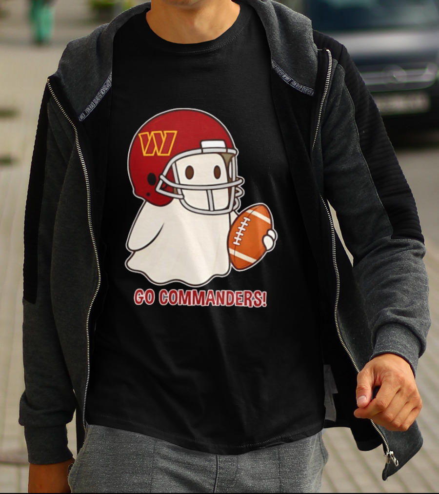 Washington Commanders Halloween Ghost Football Go Commanders 2026 T-Shirt