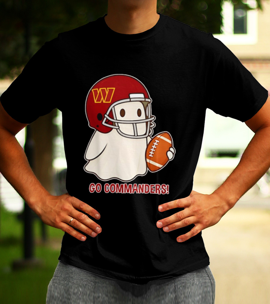Washington Commanders Halloween Ghost Football Go Commanders 2026 T-Shirt