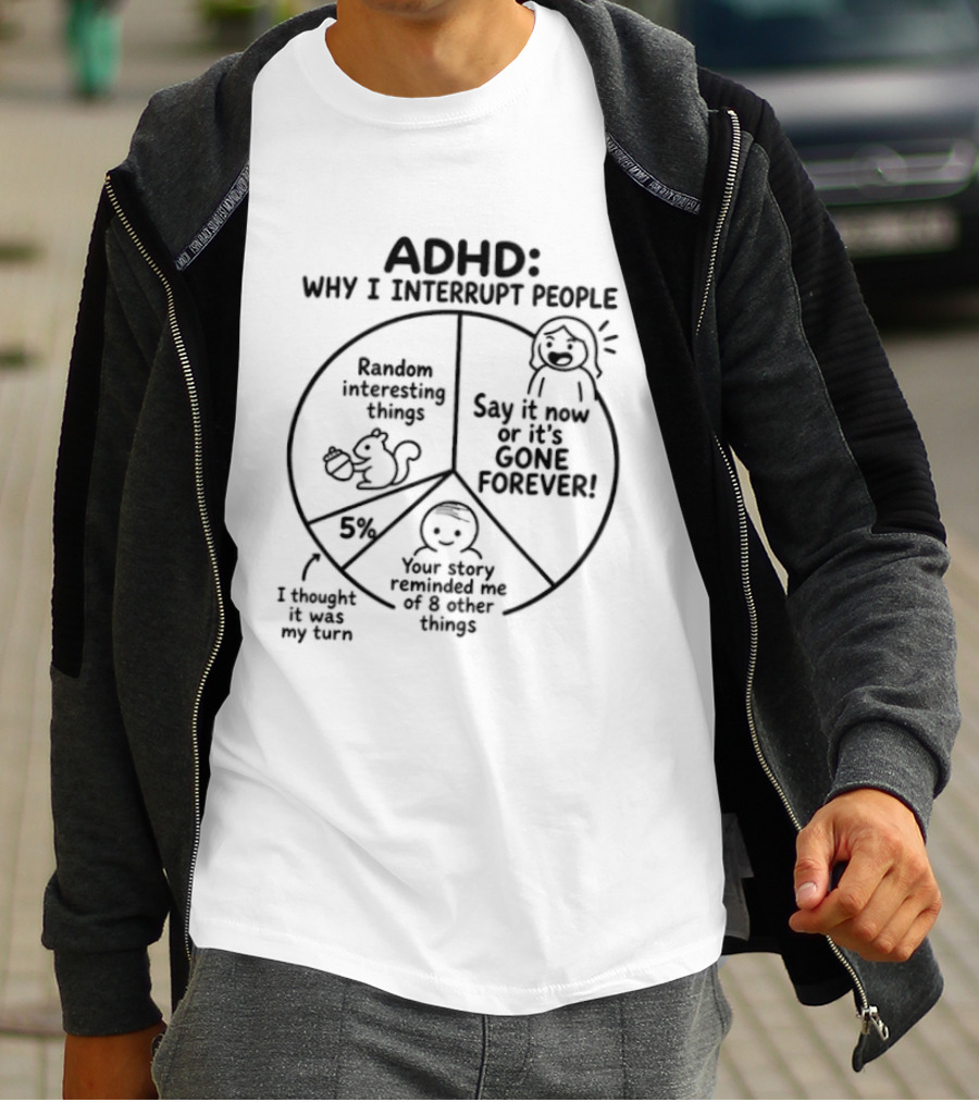 ADHD Why I Interrupt Random Intrusive Say Forever Forget Important Things T-Shirt