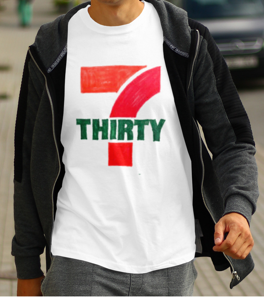 Asspizza Store 7 Thirty Hand Drawn Red Green Number T-Shirt