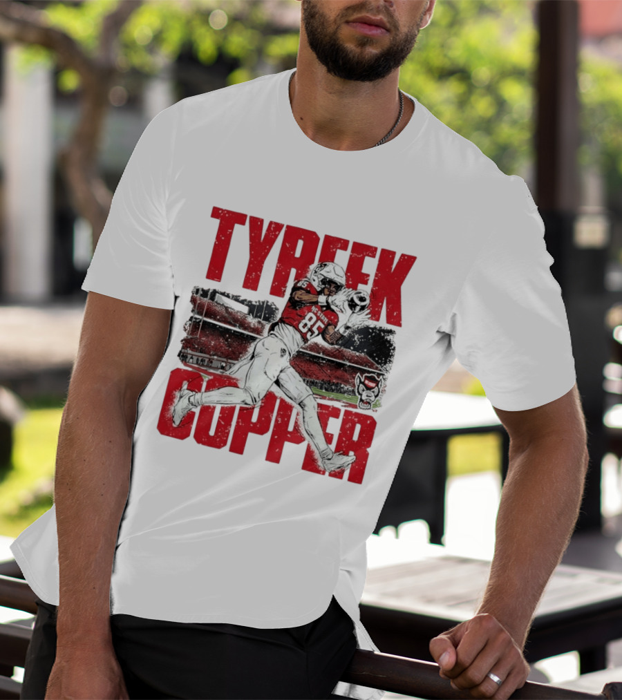 NCAA Football NC State Wolfpack Tyreek Copper Catching Highlight Caricature T-Shirt