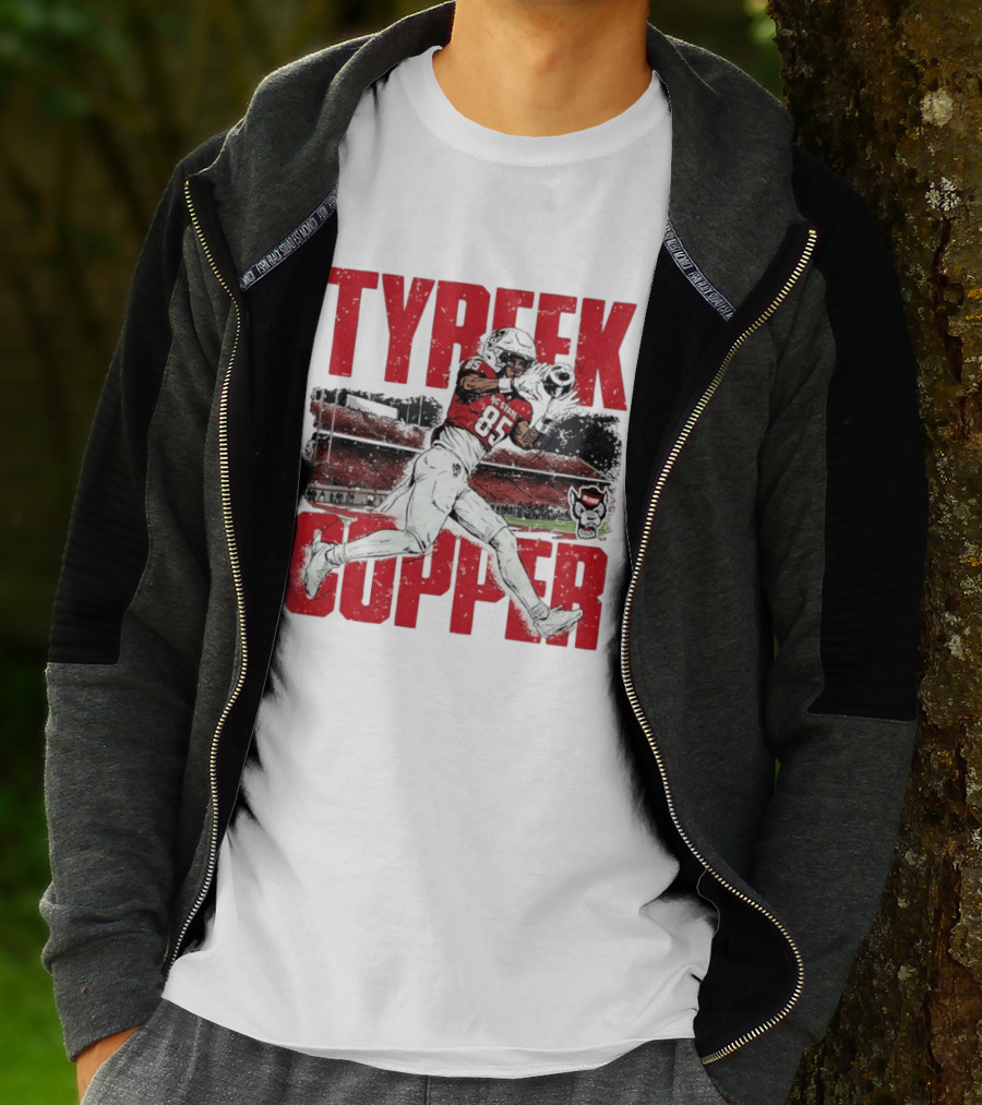 NCAA Football NC State Wolfpack Tyreek Copper Catching Highlight Caricature T-Shirt