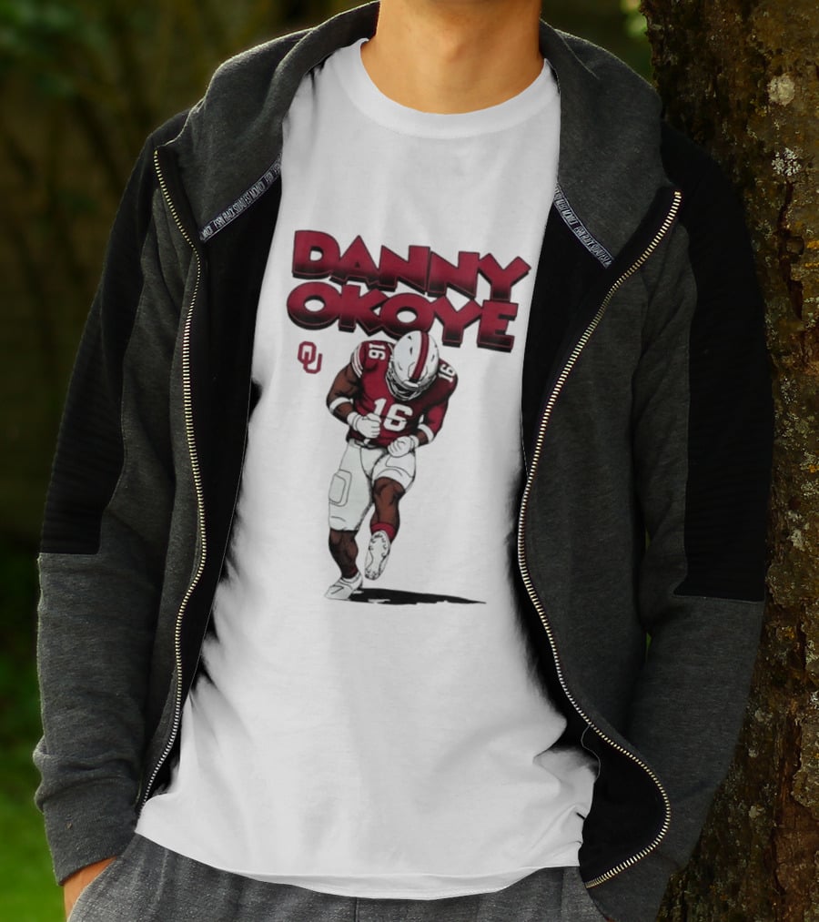 NCAA Football Oklahoma Sooners No 16 Danny Okoye Caricature OU T-Shirt