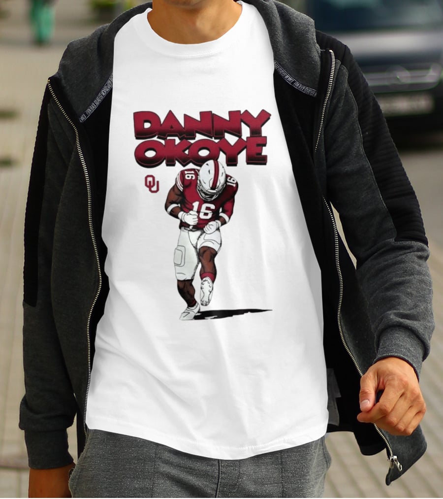 NCAA Football Oklahoma Sooners No 16 Danny Okoye Caricature OU T-Shirt