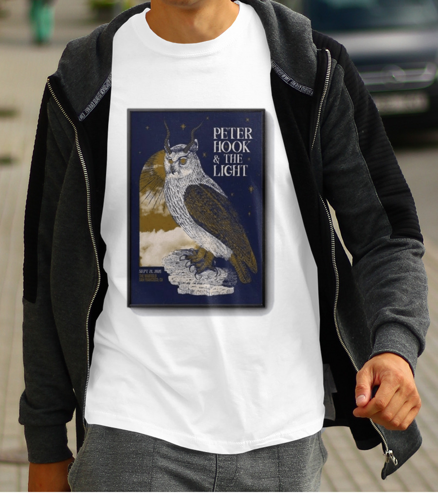 Peter Hook & The Light Sept 21 2026 San Francisco CA Owl T-Shirt