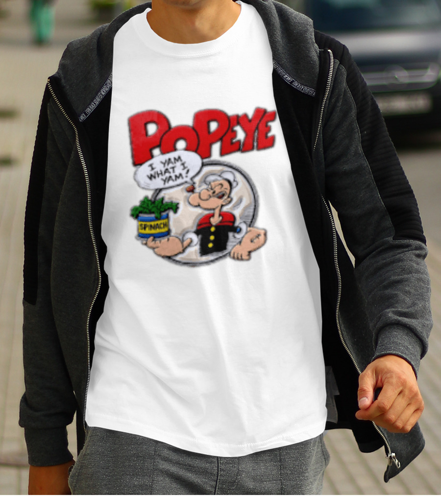 Popeye I Yam What I Yam Spinach Classic Cartoon T-Shirt