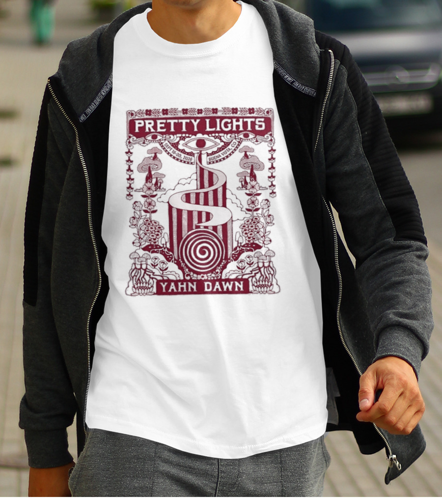 Pretty Lights Music Yahn Dawn Spiral Sun Event T-Shirt