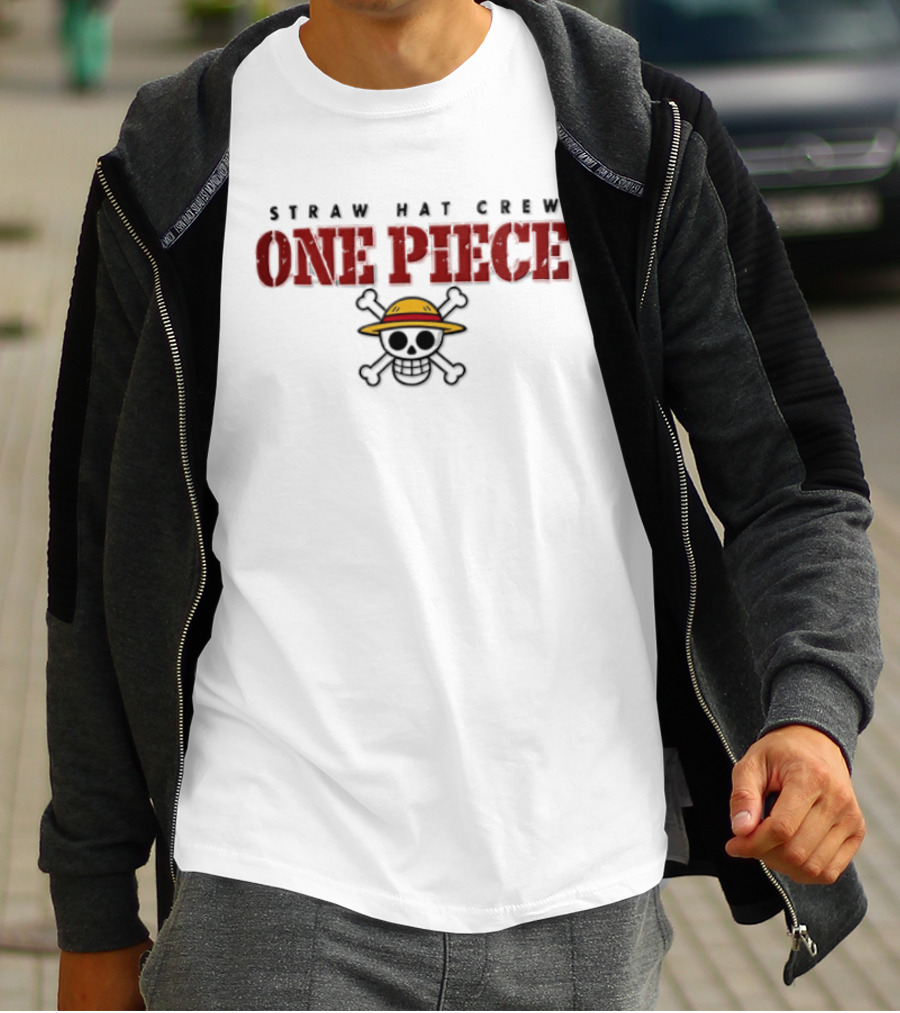 Monkey D. Luffy Straw Hat Crew One Piece Anime Skull T-Shirt