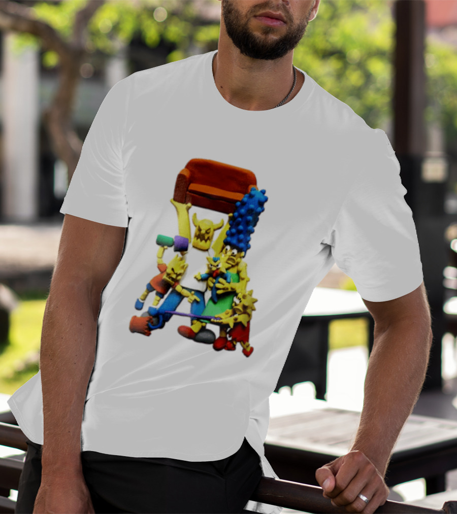The Simpsons Claymation Family Couch Posing Scene T-Shirt