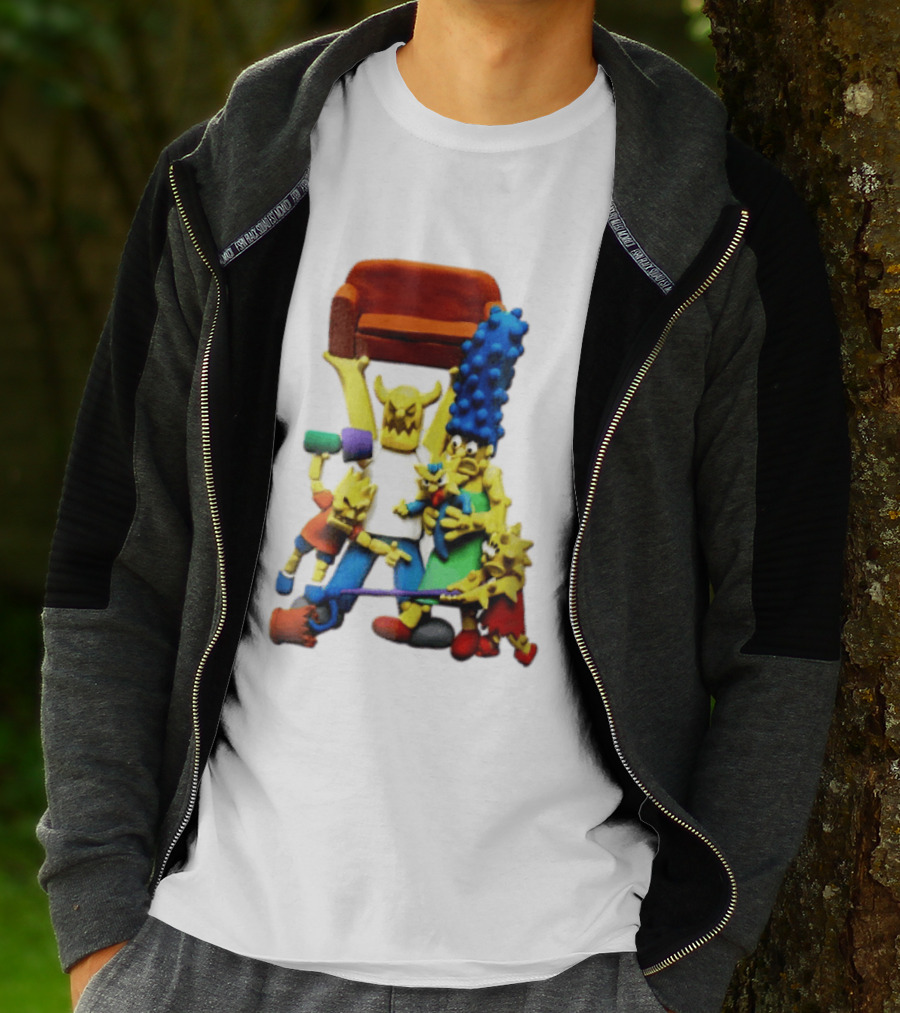 The Simpsons Claymation Family Couch Posing Scene T-Shirt