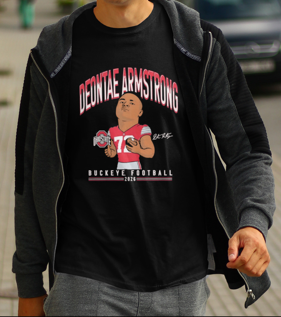 Deontae Armstrong 72 Ohio State Buckeye Football 2026 Caricature T-Shirt