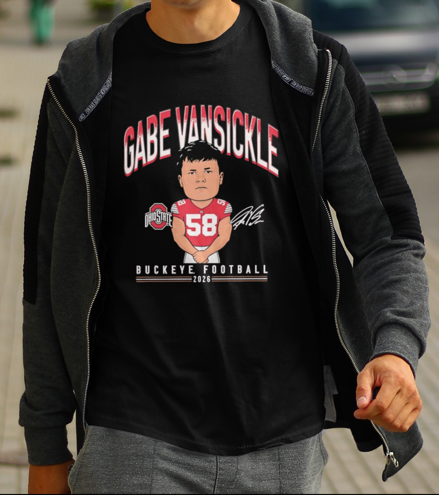 Gabe VanSickle 58 Ohio State Buckeye Football 2026 Caricature T-Shirt