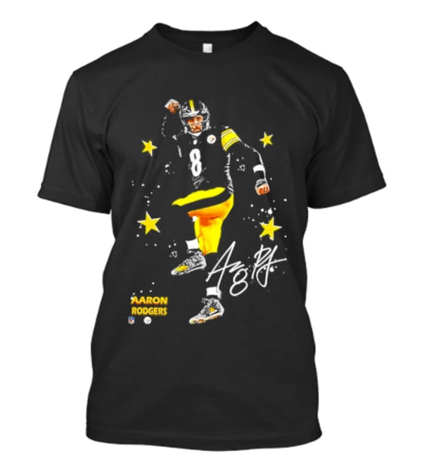 Aaron Rodgers Pittsburgh Steelers King Of The North Yellow Stars Signature T-Shirt
