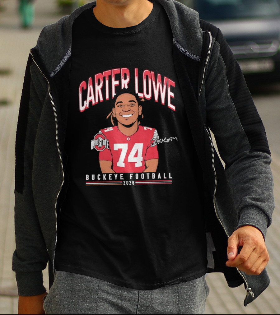 Carter Lowe 74 Ohio State Buckeye Football 2025 T-Shirt