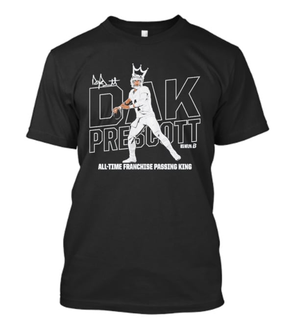 Dak Prescott All Time Franchise Passing King Number 4 Autograph T-Shirt