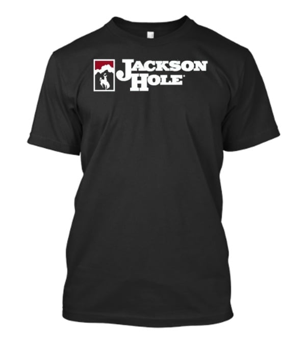 Jackson Hole Wyoming Cowboy Icon Red And White T-Shirt