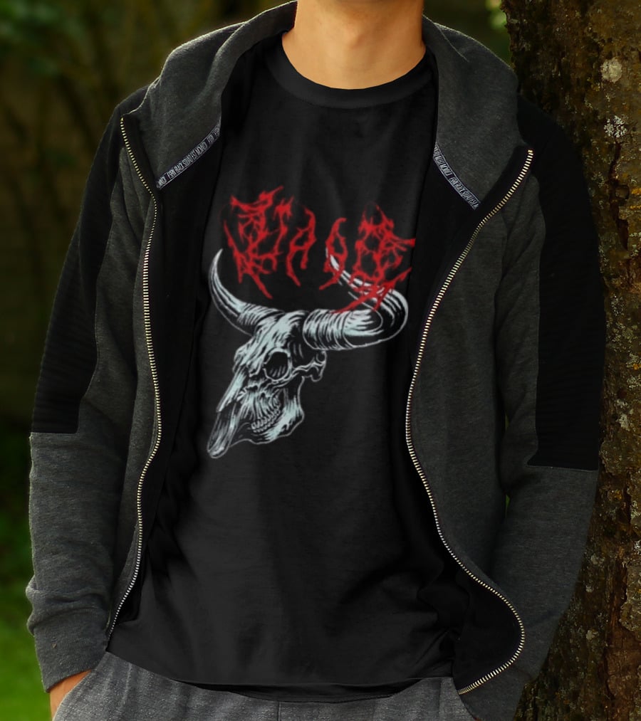 Merchdrop Upon A Burning Body Metal Texas Skull Red T-Shirt