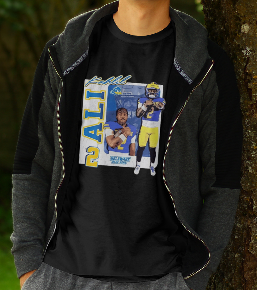 Kahlil Ali Delaware Blue Hens Football No 2 Collage T-Shirt