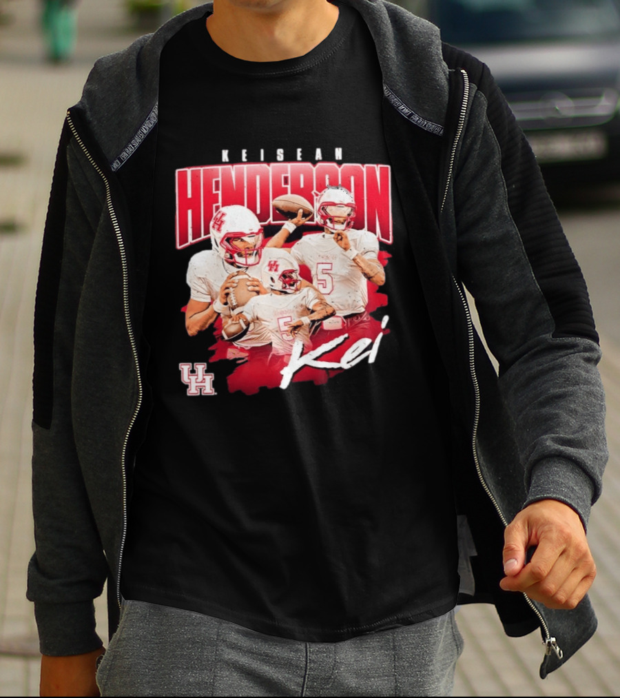 Keisean Henderson Houston Cougars Football No 5 Kei UH T-Shirt