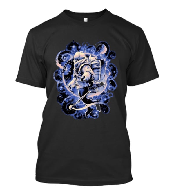 Outer Wilds Astronaut Exploring Celestial Wonders In Cosmic Adventure T-Shirt