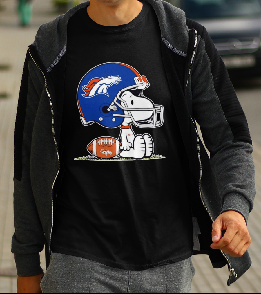 Peanuts Snoopy Denver Broncos Helmet Fan Favorite T-Shirt