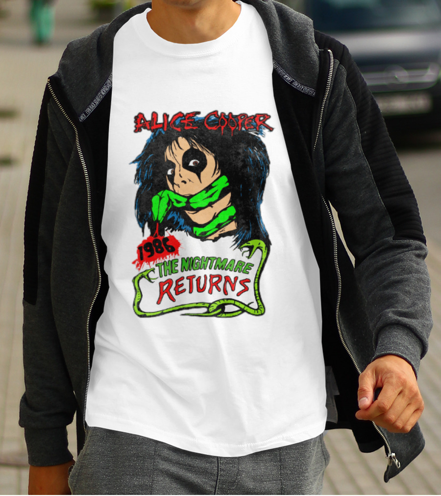 Alice Cooper The Nightmare Returns 1986 Constrictor Raglan T-Shirt