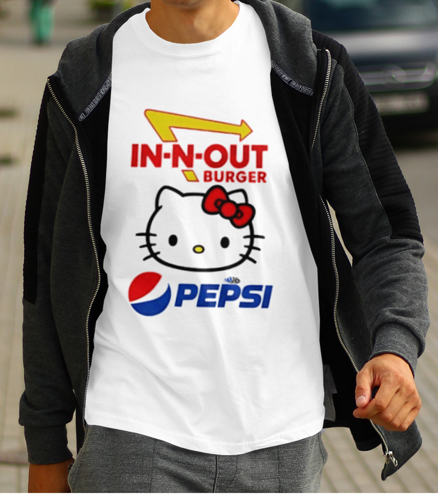 Hello Kitty Sanrio In N Out Burger Pepsi Collaboration T-Shirt