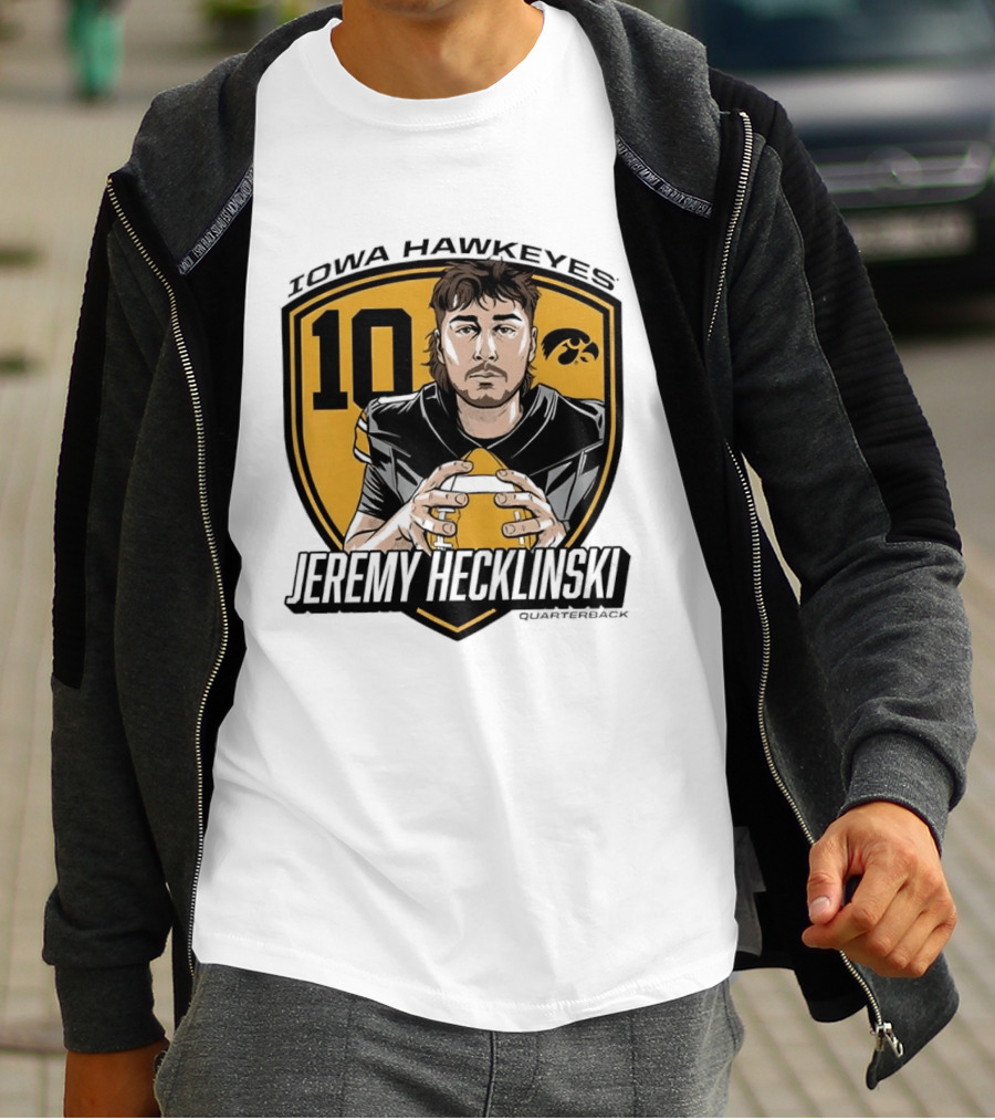 Iowa Hawkeyes 10 Jeremy Hecklinski Football Gold T-Shirt