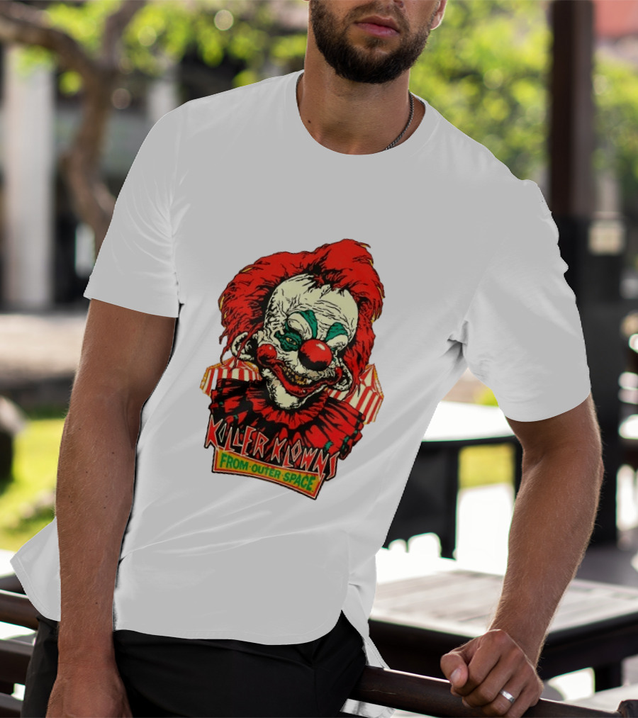 Killer Klowns From Outer Space Creepy Clown Art Red Nose Costume T-Shirt