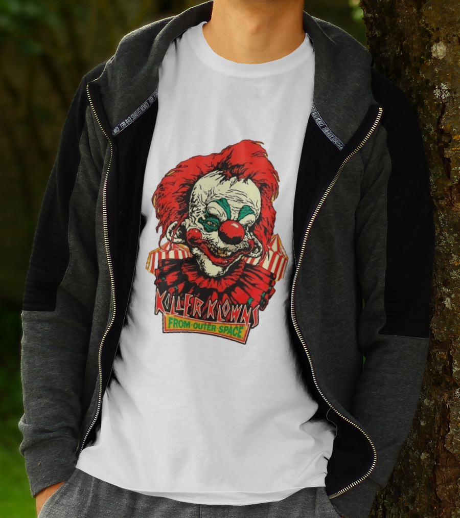 Killer Klowns From Outer Space Creepy Clown Art Red Nose Costume T-Shirt