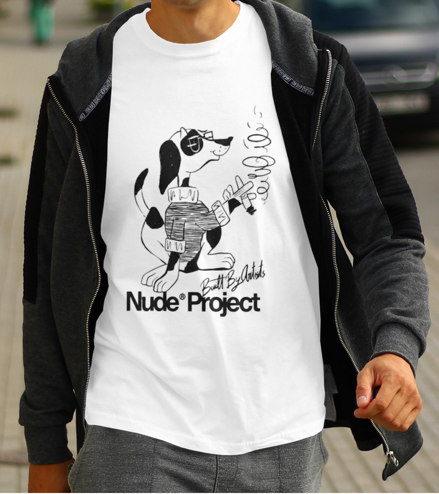 Nude Project Dogg Sweater Smoking Guitar T-Shirt