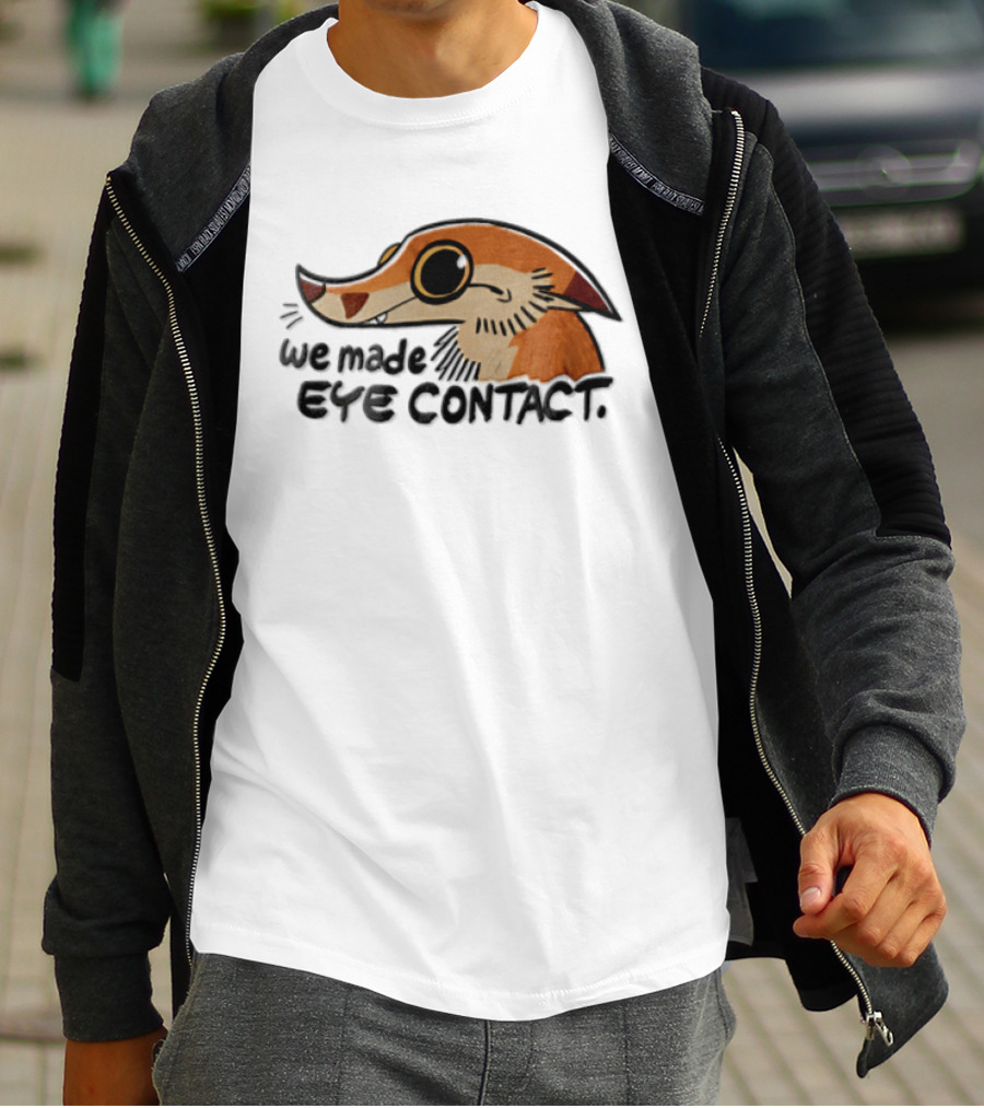 We Made EYE Contact Cartoon Orange Long Snouted Creature T-Shirt