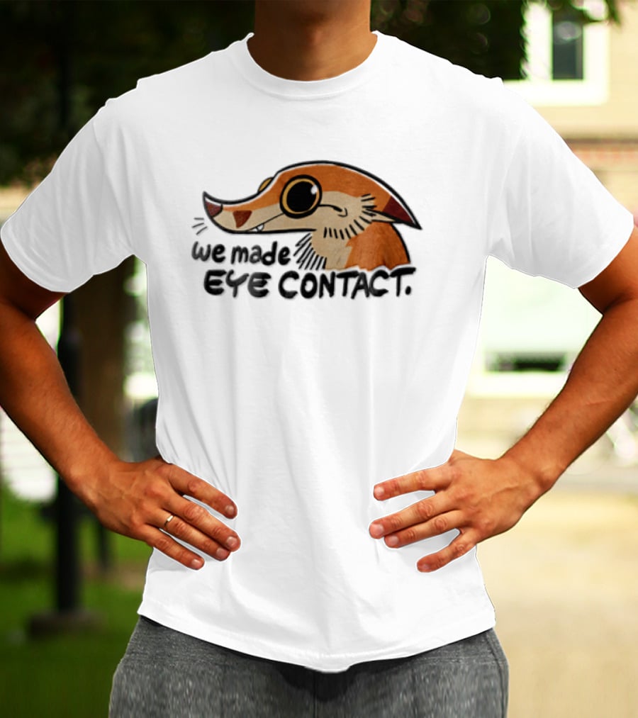 We Made EYE Contact Cartoon Orange Long Snouted Creature T-Shirt