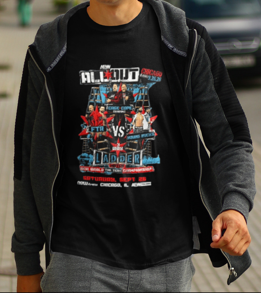 AEW All Out Chicago FTR Vs Young Bucks 3 Way Ladder Match September 25 T-Shirt