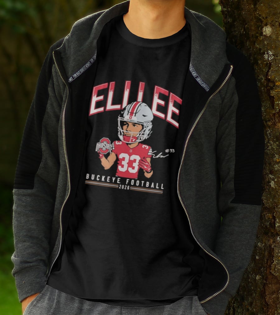 Eli Lee Buckeye Football 2023 Ohio State Buckeyes Caricature T-Shirt